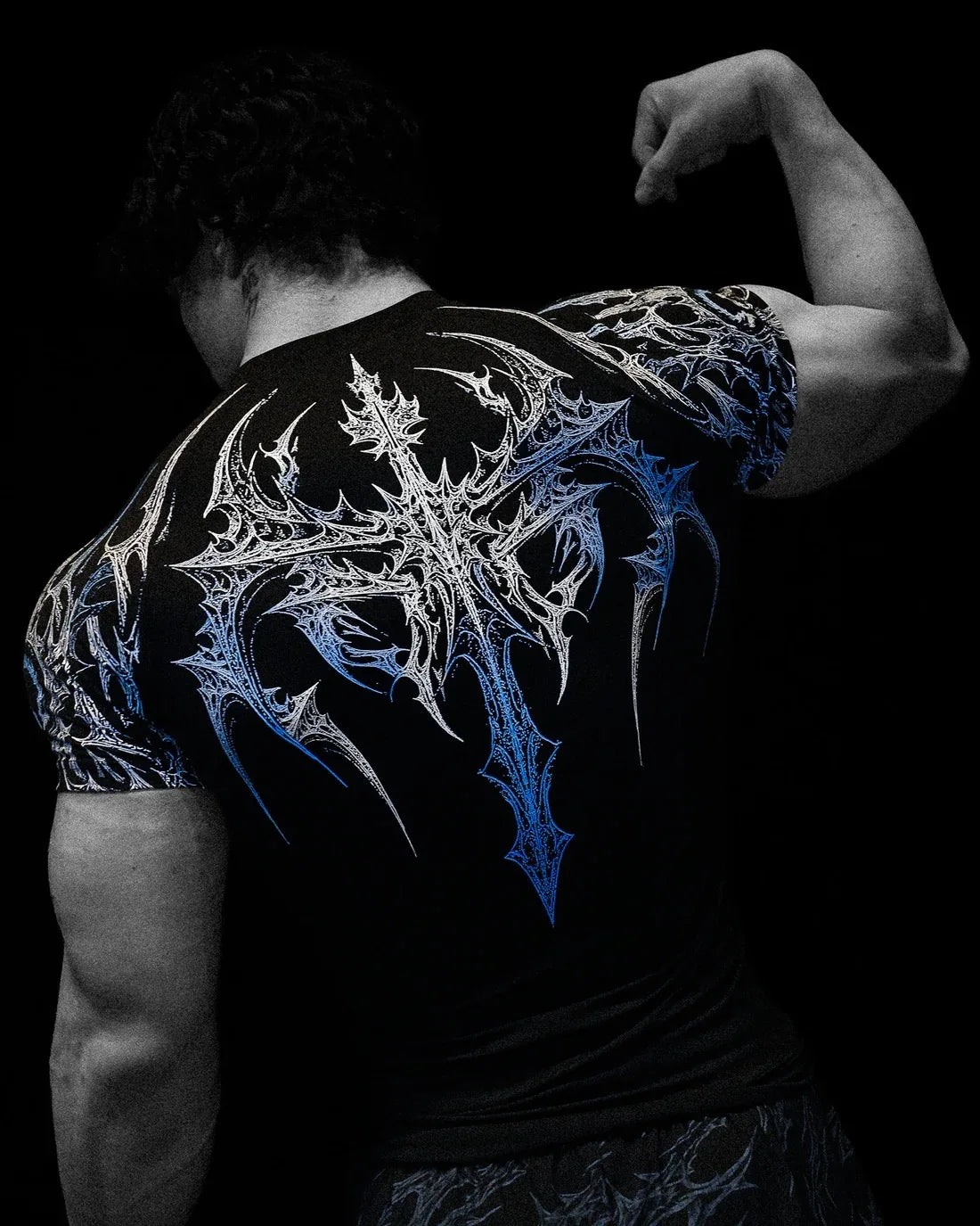Black (White/Blue Design) Revenant Compression Shirt