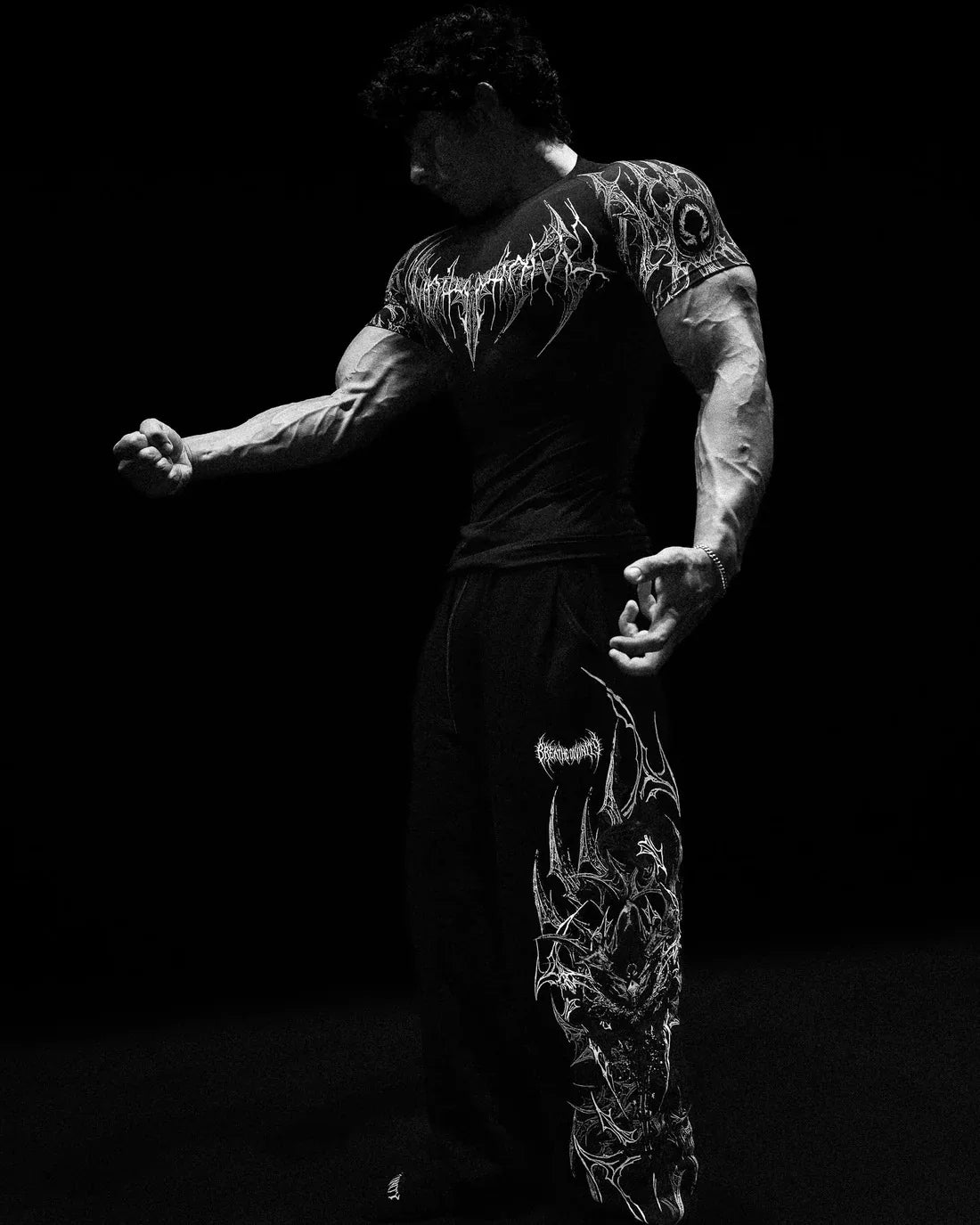Black (White Design) Revenant Compression Shirt
