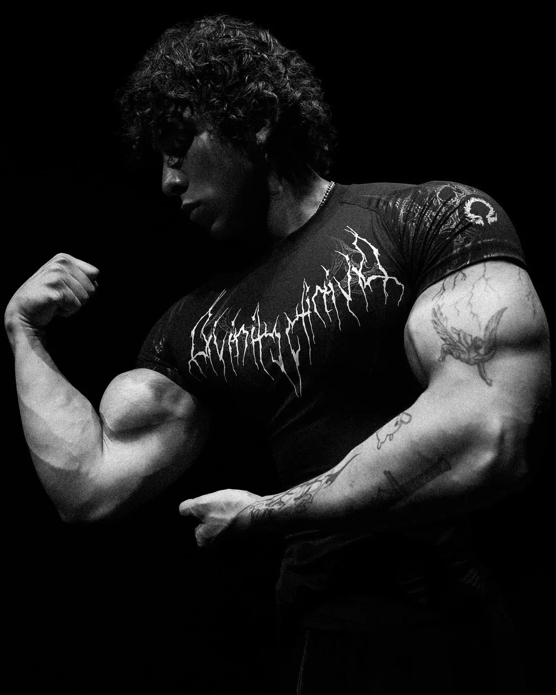 Black (White Design) Revenant Compression Shirt