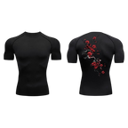 Crimson Blossom Compression Shirt (Short Sleeve)