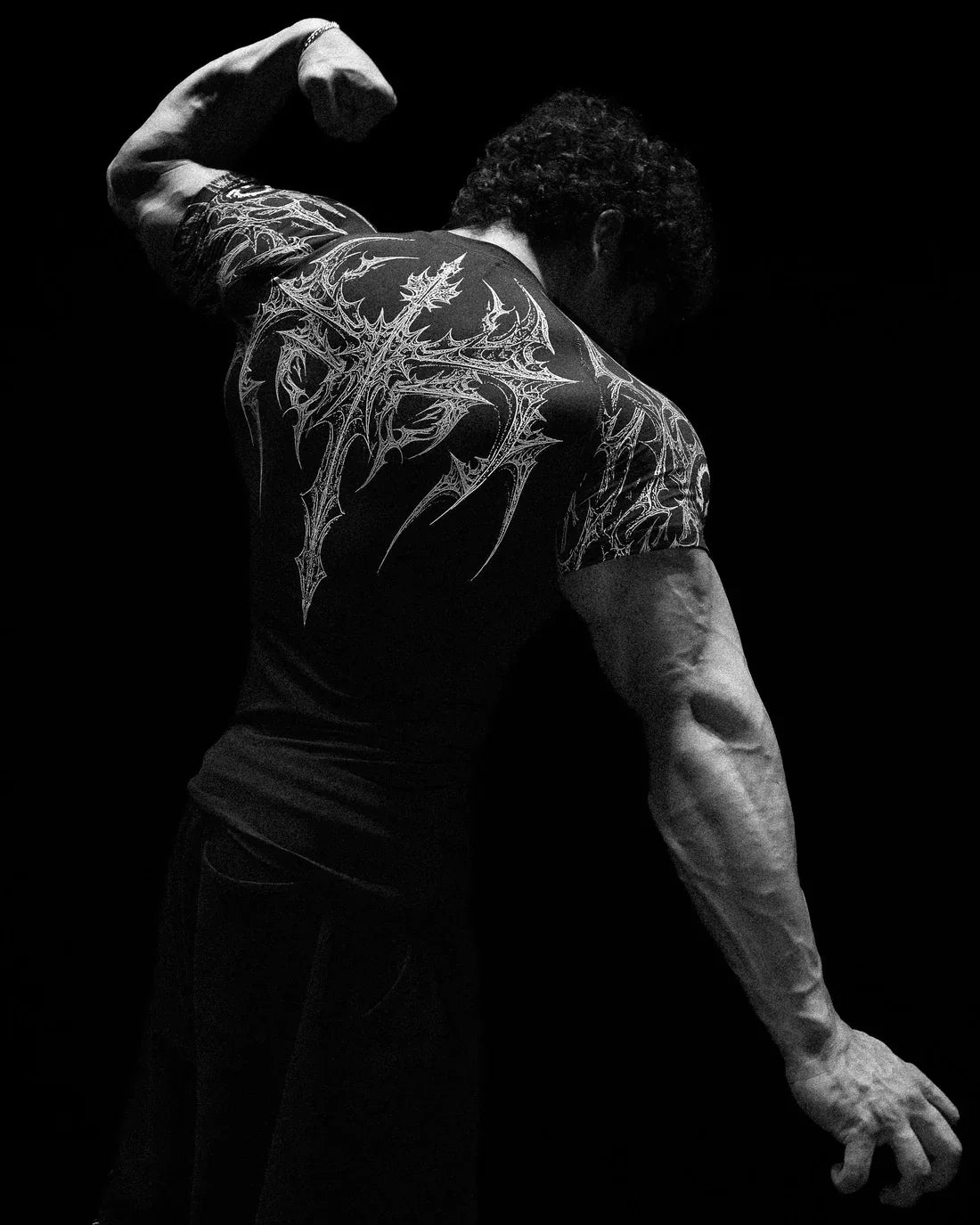Black (White Design) Revenant Compression Shirt