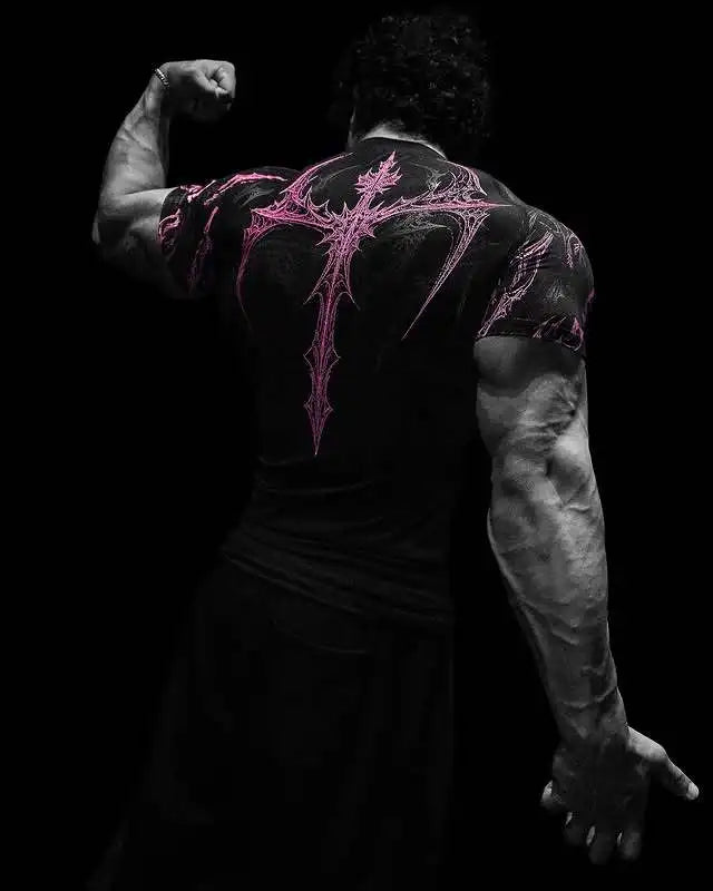 black-pink-design-revenant-compression-shirt
