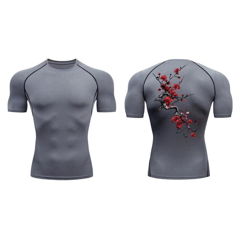 Crimson Blossom Compression Shirt (Short Sleeve)