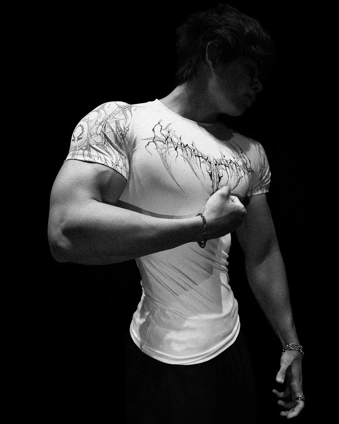 White (Grey Design) Revenant Compression Shirt
